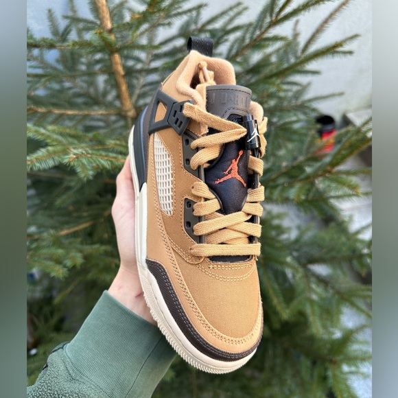 Kids shoes Jordan Spizike Low Flax Baroque Brown brand new 3,5Y size - Picture 3 of 7